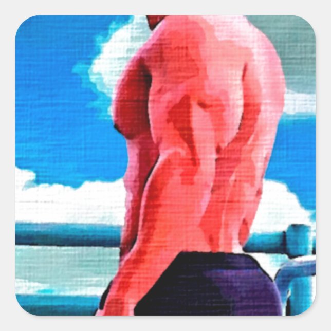 Cloud 9 Hunk Quadratischer Aufkleber (Vorderseite)