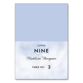 Cloud 9 Pastel Blue Chic Brautparty Platzkarte Tischnummer