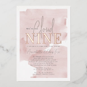 Cloud 9 Pink Sky Girl Baby Shower per Post Folieneinladung