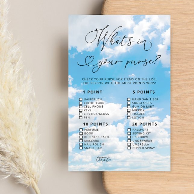 Cloud 9 Was ist in eurem Purse-Brautparty-Spiel? (Von Creator hochgeladen)