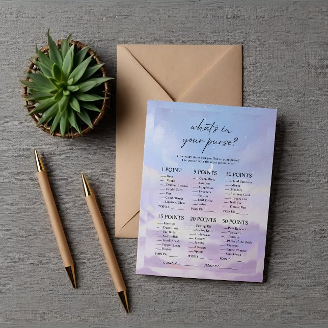 Cloud 9 Was ist in eurem Purse-Brautparty-Spiel? Einladung (Von Creator hochgeladen)