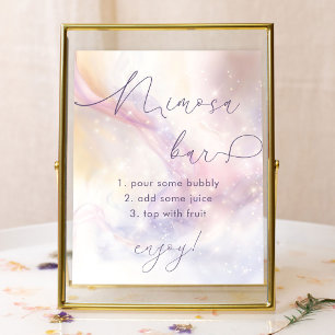 Cloud 9 Watercolor Brautparty Mimosa Bar Poster