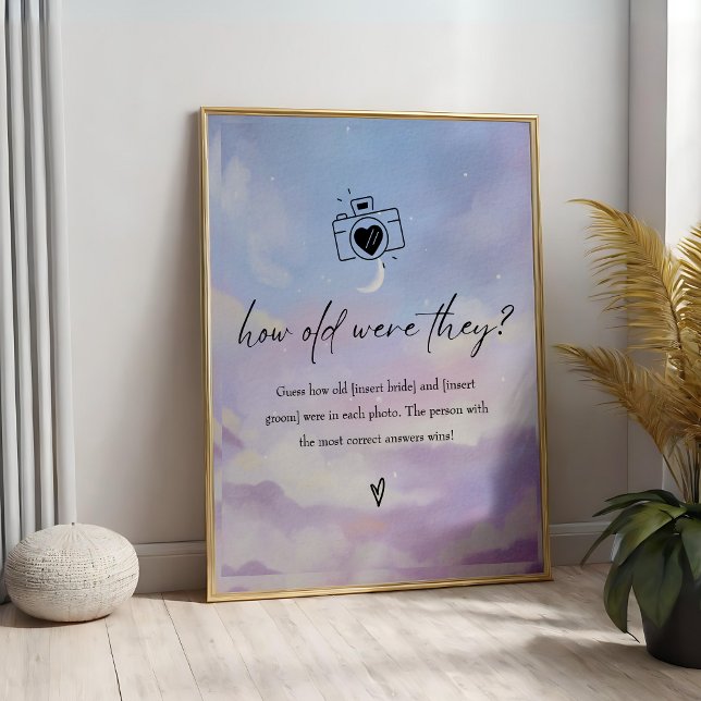 Cloud 9 Wie alt waren sie Brautparty-Spielzeichen Poster (Von Creator hochgeladen)