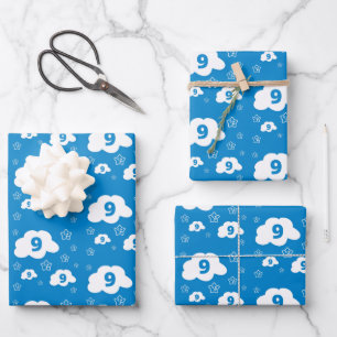 Cloud 9 Wrapping Paper Flat Sheet Set 3 Geschenkpapier Set