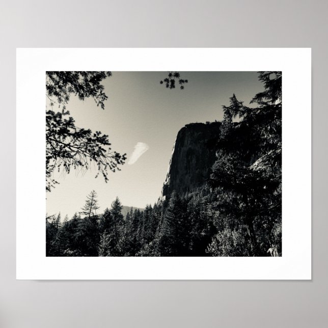 Cloud and Rock Yosemite Black and White Poster (Vorne)