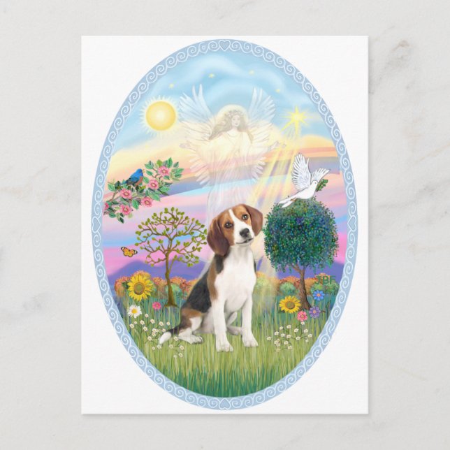 Cloud Angel - Beagle 1 Postkarte (Vorderseite)
