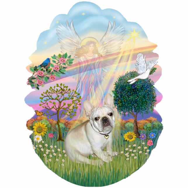 Cloud Angel - French Bulldog 1 Freistehende Fotoskulptur (Vorne)