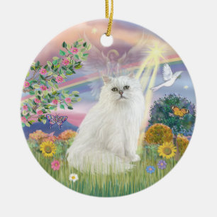Cloud Angel - Weiße persische Katze Keramikornament