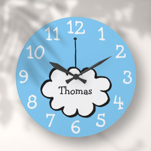 Cloud auf einem Personalisierten String-Namen Große Wanduhr