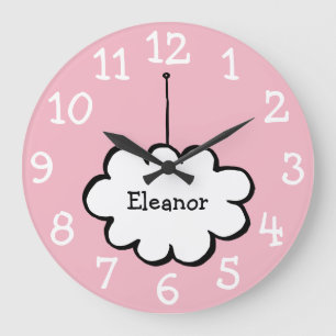 Cloud auf einem String-Namen Große Wanduhr