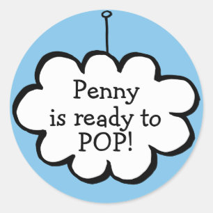 Cloud auf einem String Ready to POP Runder Aufkleber