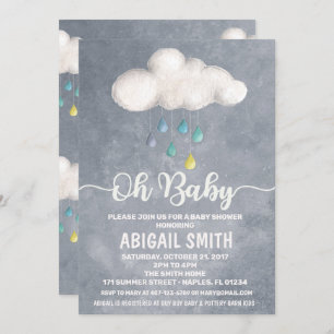Cloud Baby Dusche Einladung Raindrop Liebe
