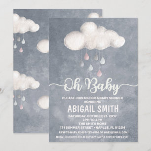 Cloud Baby Dusche Einladung Raindrop Liebe