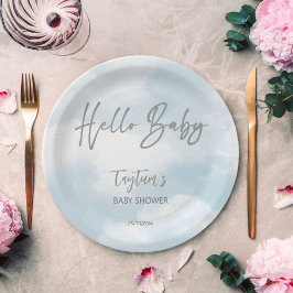 Cloud baby Dusche graue Wolken Babyduschschvorlage Pappteller