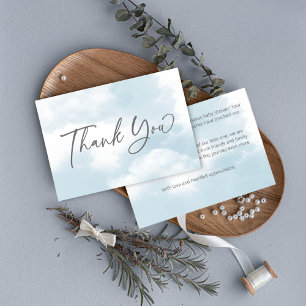 Cloud baby dusche pastellgraue Wolken Babydusche Dankeskarte