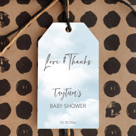 Cloud Baby Dusche pastellgraue Wolken bevorzugen Geschenkanhänger