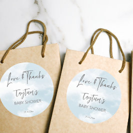 Cloud Baby Dusche Pastellwolken danke Ihnen für di Runder Aufkleber