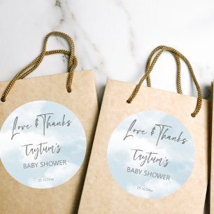 Cloud Baby Dusche Pastellwolken danke Ihnen für di Runder Aufkleber