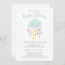 Cloud Baby Shower Einladung Raindrop Liebe