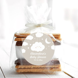 Cloud Baby Shower Fevor Runder Aufkleber