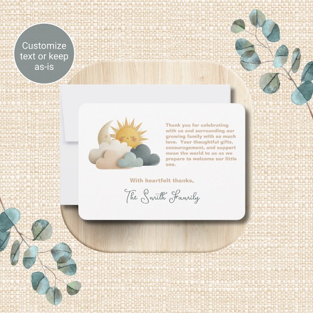 Cloud Baby Shower Thema Danke Karte (Von Creator hochgeladen)