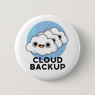 Cloud Backup Funny Computer Weather Puff Button