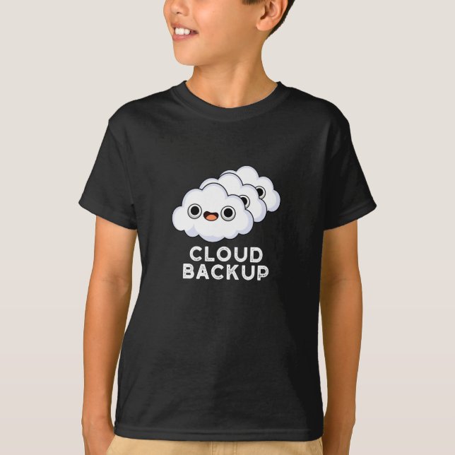 Cloud Backup Funny Computer Weather Puff T-Shirt (Vorderseite)