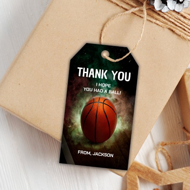 Cloud Basketball Geburtstagsgeschenke Tags Geschenkanhänger (Basketball Cloud Birthday Gift Tags)