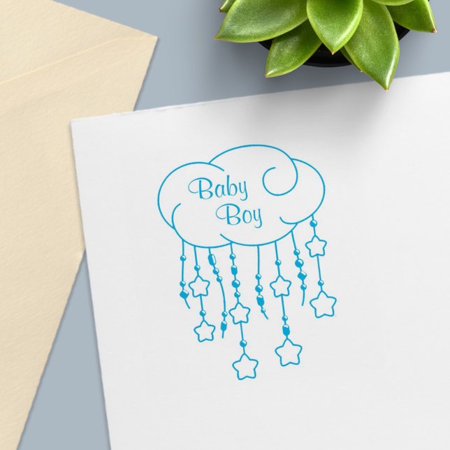 Cloud Beads Stars Mobile Baby Boy Permastempel (Von Creator hochgeladen)