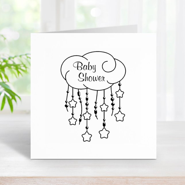 Cloud Beads Stars Mobile Baby Dusche Gummistempel (Von Creator hochgeladen)