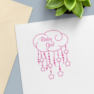 Cloud Beads Stars Mobile Baby Girl Permastempel