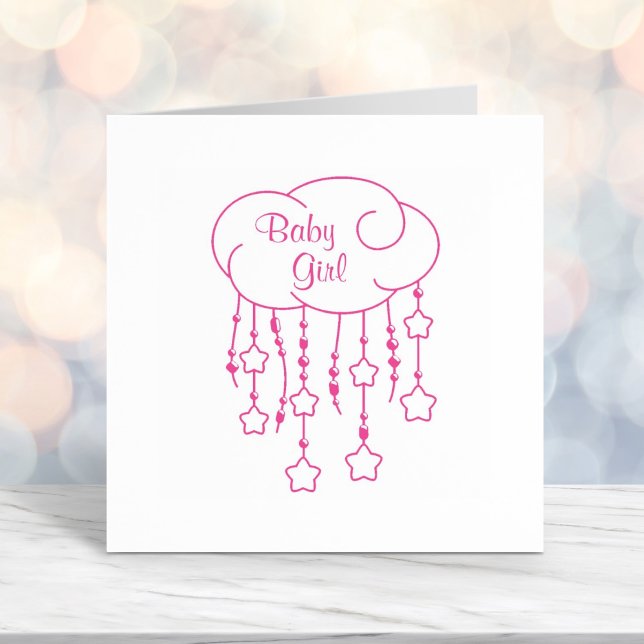 Cloud Beads Stars Mobile Baby Girl Permastempel (Von Creator hochgeladen)
