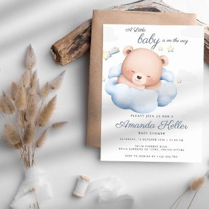 Cloud Bear Baby Shower Einladung