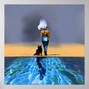 Cloud Blue Dress Detox Witchy AI Art Matt Value Poster