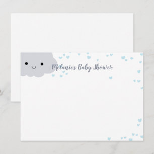 Cloud Blue Hearts Baby Shower maßgeschneiderte Kor Einladung