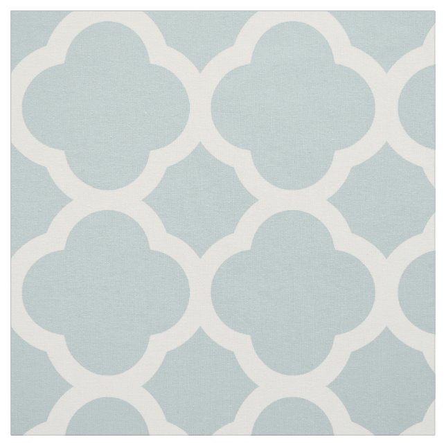 Cloud Blue Modern Quatrefolie Große Skala Stoff (Muster)