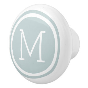 Cloud Blue Monogram Personalisiert Drawer Knoblauc Keramikknauf