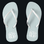 Cloud Blue Preppy Script Monogram Flip Flops<br><div class="desc">BITTE KONTAKTIEREN SIE MICH VOR DER BESTELLUNG MIT IHREN MONOGRAMM-INITIALEN IN DIESER BESTELLUNG: ERSTENS, ZULETZT, MITTLERWEILE. Ich werde Ihre Monografie anpassen und Ihnen den Link zu bestellen. Bitte warten Sie bis ich Ihnen den Link mit Ihrem individuellen Design geschickt habe. Niedliche Preppy drehe Sandalen personalisiert mit einem benutzerdefinierten Skript-Monogramm drehen....</div>