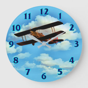 Cloud Break Flugzeug Große Uhr