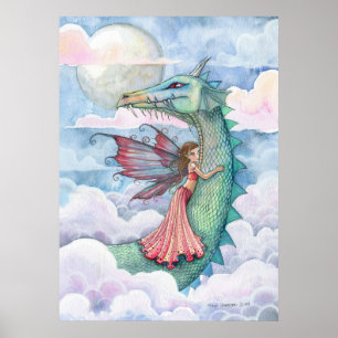 Cloud Busting Fairy Dragon Poster Druck