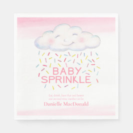 Cloud candle baby sprinkle rosa Aquarellkunst Serviette
