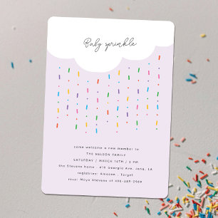 Cloud & Candy Sprinkles Lila Baby Sprinkle Einladung