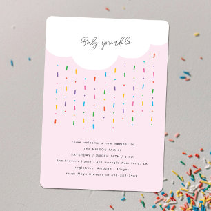 Cloud & Candy Sprinkles Rosa Baby Sprinkle Einladung
