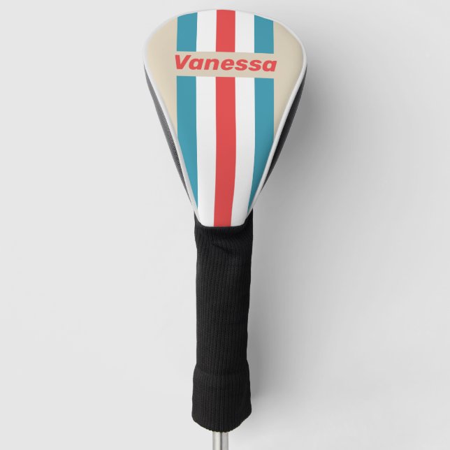 Cloud Chaser Pin gestreift mit Namen Golf Headcover (Vorderseite)