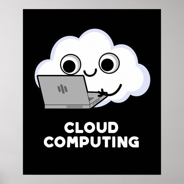 Cloud Computing Computer Weather Puck Dark BG Poster (Vorne)