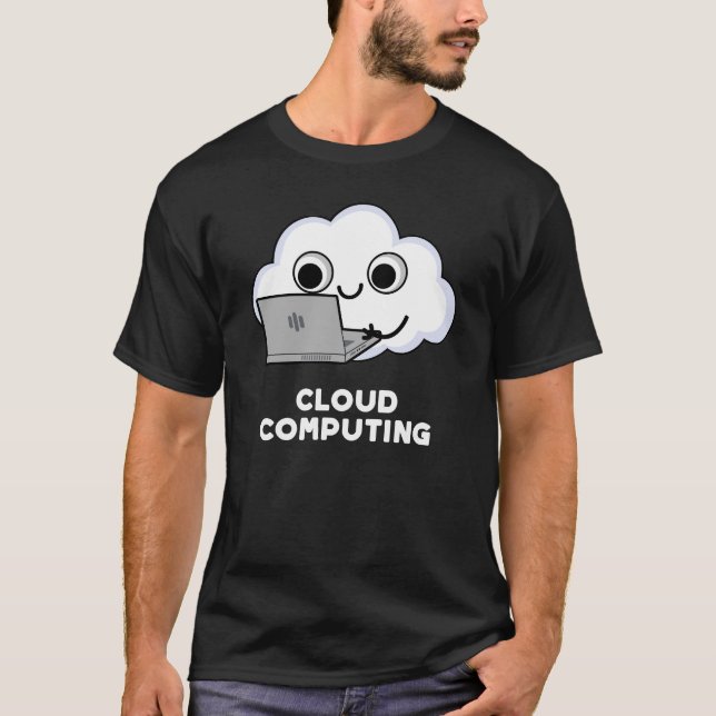 Cloud Computing Computer Weather Puck Dark BG T-Shirt (Vorderseite)
