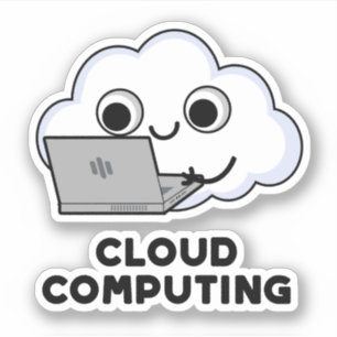 Cloud Computing Funny Computer Weather Puff Aufkleber