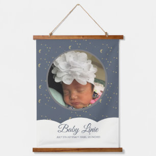 Cloud Constellation Faux Gold New Baby  Wandteppich Mit Holzrahmen