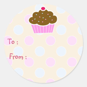 Cloud Cupcake Geschenksticker Runder Aufkleber