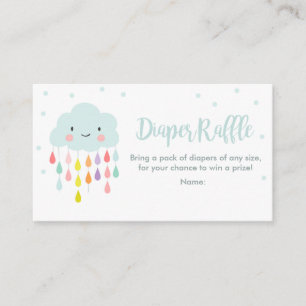 Cloud Diaper Raffle Card Regen fällt Kinderdusche  Begleitkarte